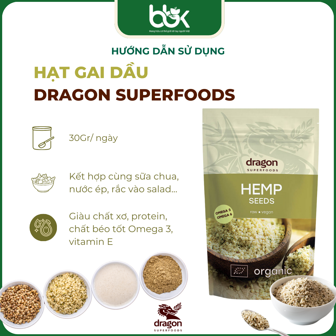 Hạt gai dầu hữu cơ Hemp seeds